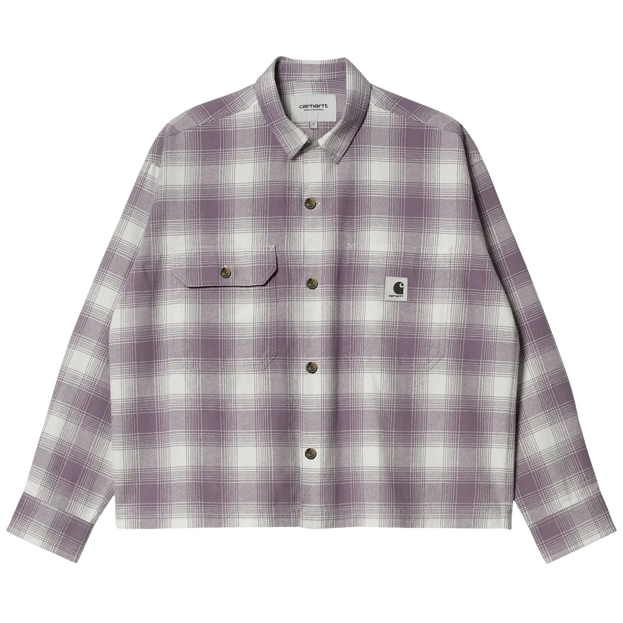 Camicia Donna Carhartt WIP W' L/S Deaver Viola / Panna