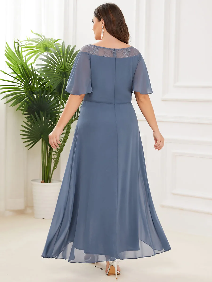 Dusty Blue and Navy Bridesmaid Gowns