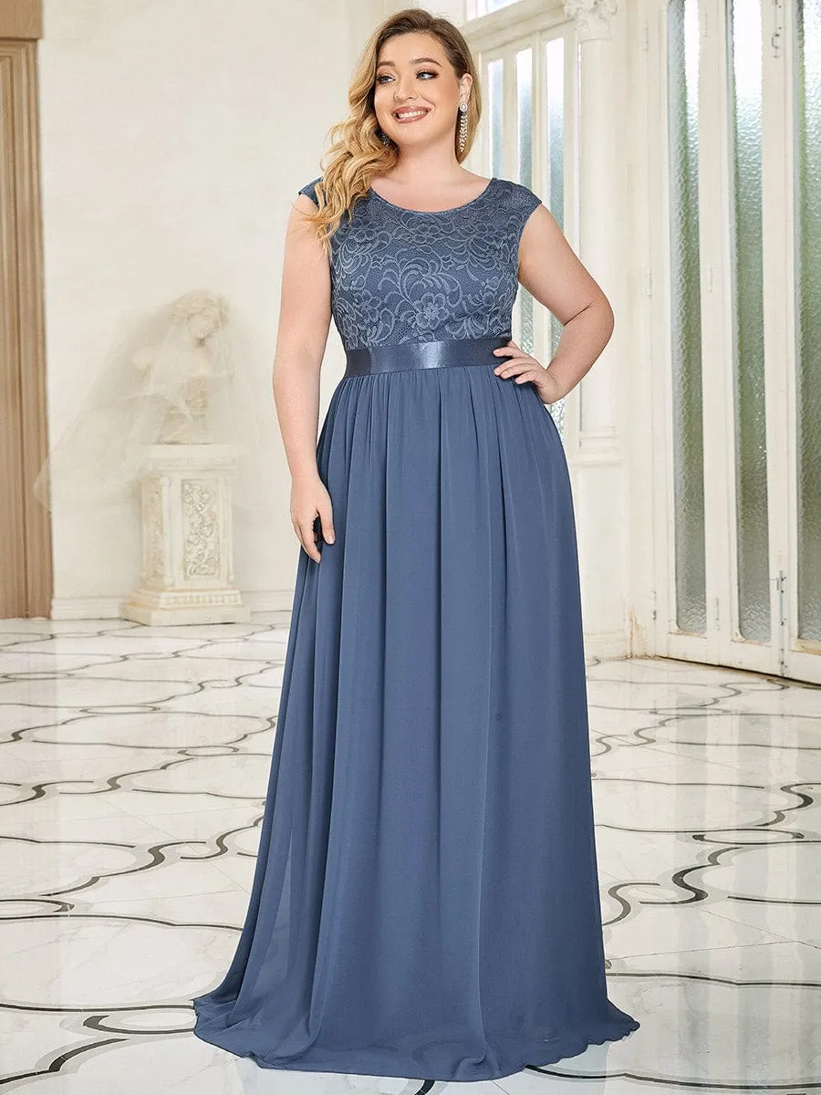 Dusty Blue and Navy Bridesmaid Gowns