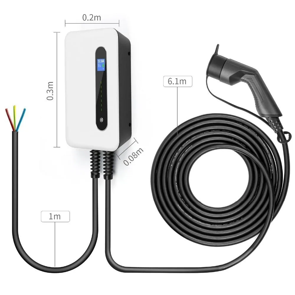 EV Charging Station 16A Type 2 Electric Vehicle Car Charger EVSE Wallbox Charging Cable IEC 62196-2 Level 2 Charger 3.6KW