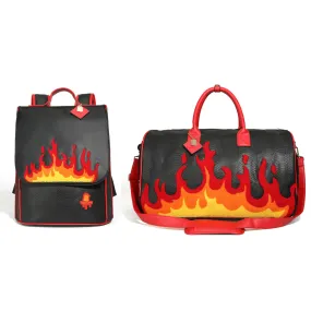 Exclusive Red Fire Backpack & Rolling Duffle Set