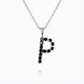 Letter Necklace P / Black