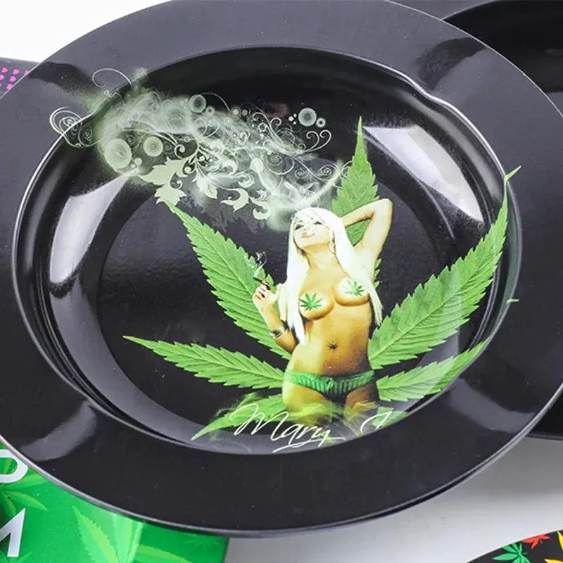 Metal Tobacco Herb Rolling Tray Cigarette Paper Rolling Tray Plate Cigar Cigarette Ashtray Discs for Smoke Cigarette Ash Trays