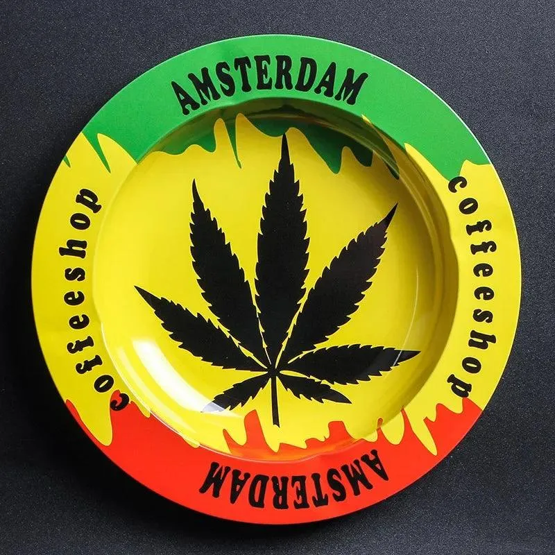 Metal Tobacco Herb Rolling Tray Cigarette Paper Rolling Tray Plate Cigar Cigarette Ashtray Discs for Smoke Cigarette Ash Trays