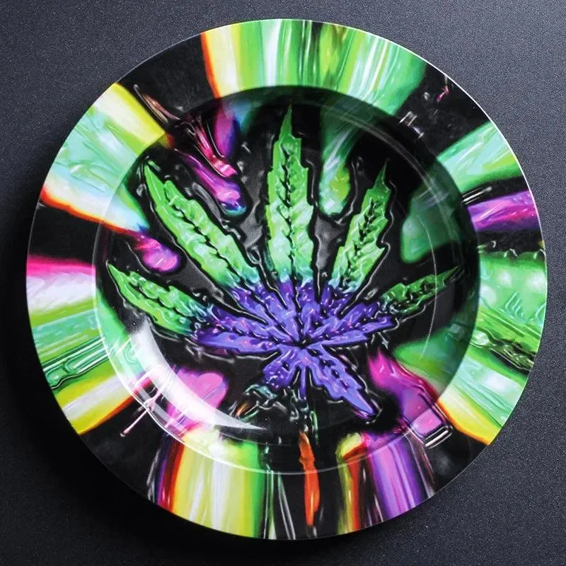 Metal Tobacco Herb Rolling Tray Cigarette Paper Rolling Tray Plate Cigar Cigarette Ashtray Discs for Smoke Cigarette Ash Trays