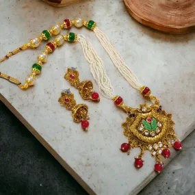 Multicolor Polki Kundan Moti Mala