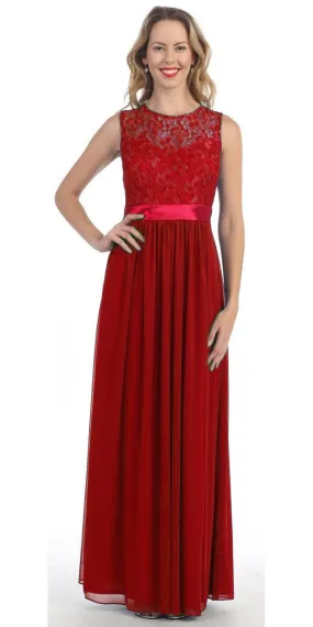 Sleeveless Lace/Chiffon Gown Size Medium Style 2479