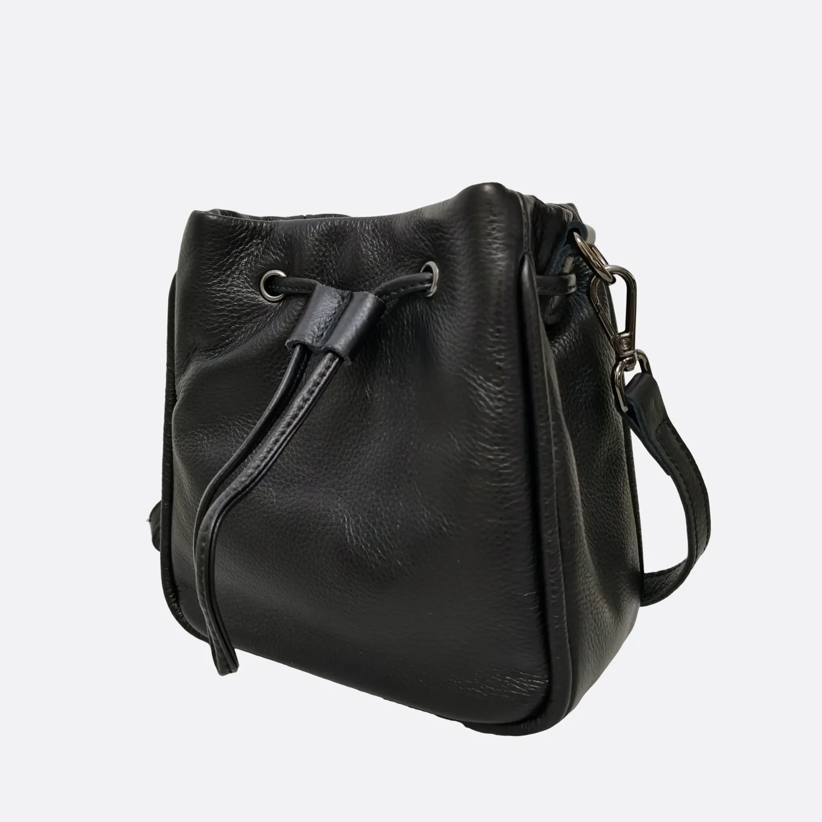 Women's genuine cowhide leather mini bucket bag V2